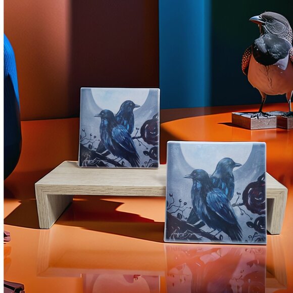 Angie Bryan Creations Sandstone Coaster – Raven Moon Art - Picture 2 of 6